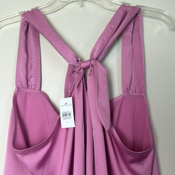 Ann Taylor Pink Summer Satin Bow Back Sleeveless Blouse Size L NWT - Picture 6 of 9
